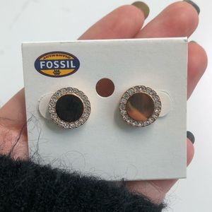 Fossil Brand Gold Stud Earrings